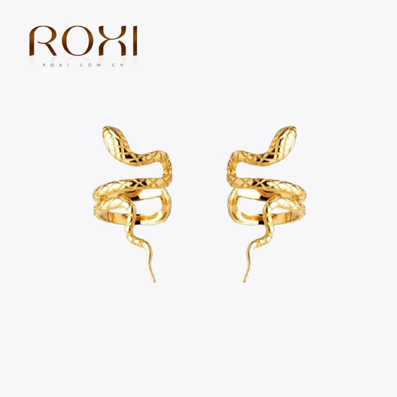 

ROXI Vintage Creative Snake 925 Sterling Silver Clip on Earrings for Women Gothic Party Gift No Piercing Ear Cuff Pendientes