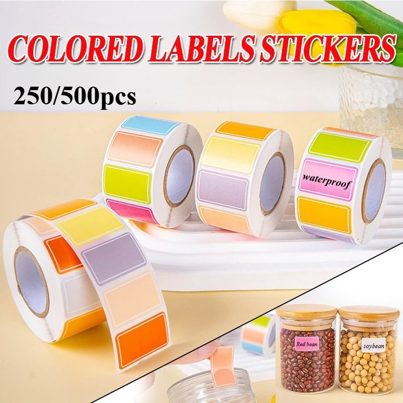 Waterproof Colored Labels Stickers Color-Coding Removable Labels Solid Colors Tags for Inventory Address File Classification