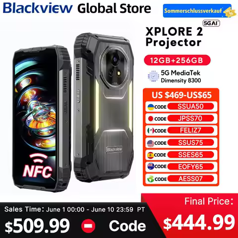 Blackview XPLORE 2 Projector 5G AI RuggedPhone Med...