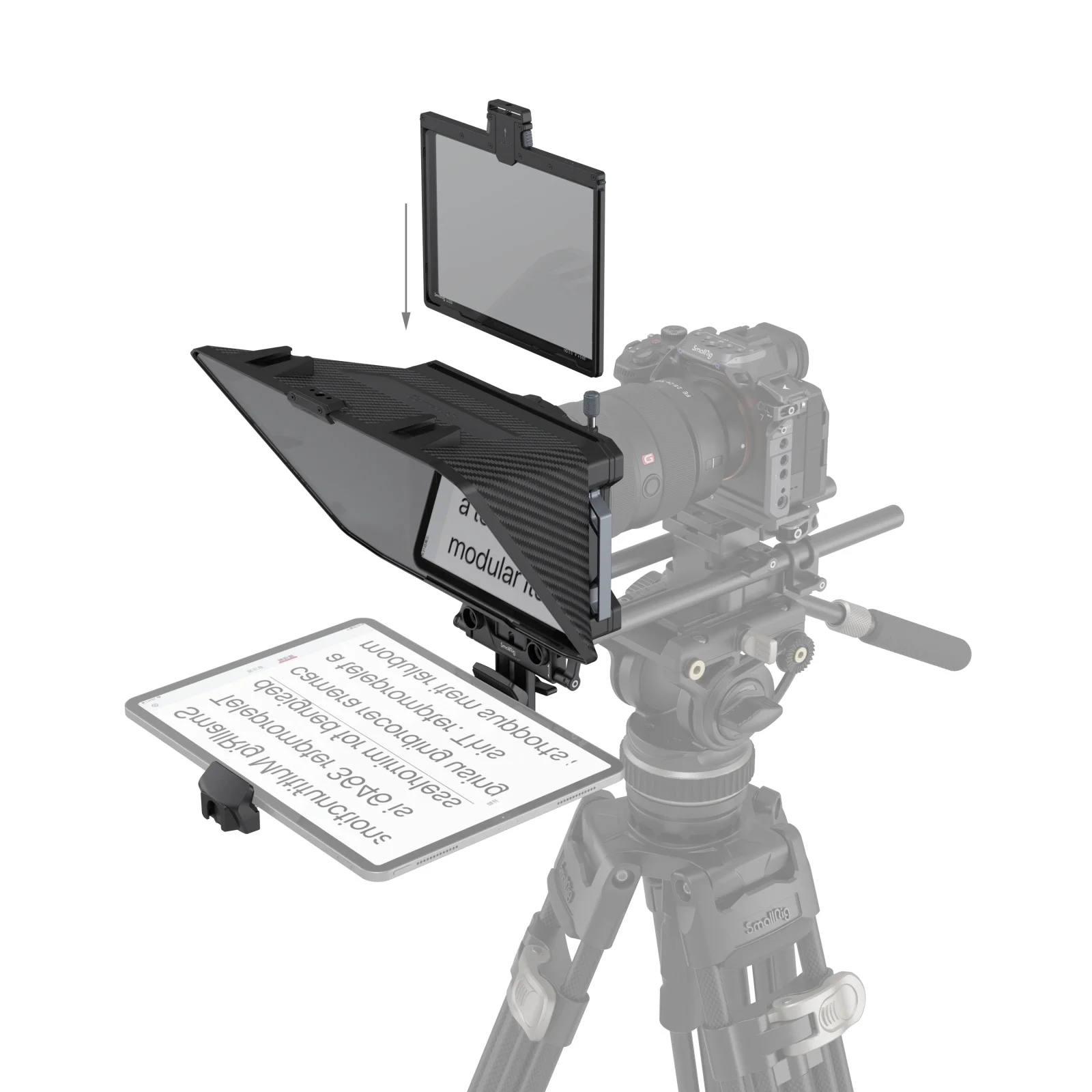 SmallRig Teleprompter Professional Interview Teleprompter for Tablet Prompting for iPad Smartphone Video Recording 3646