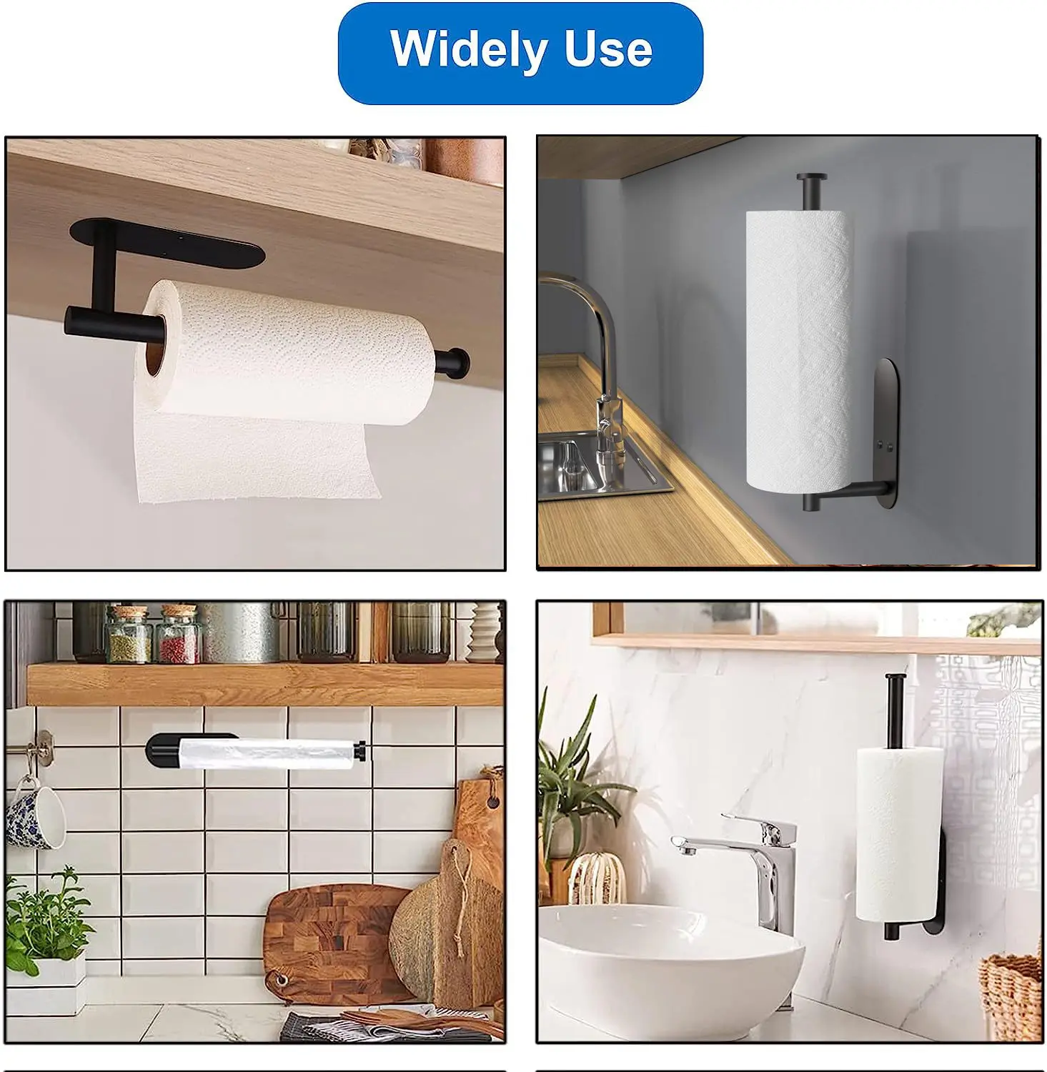 Kitchen Tissue Holder Hanging Towel Rack Paper Roll Holder Stainless Steel Toilet Paper Holder Cabinet Hook Kitchen Organizer
