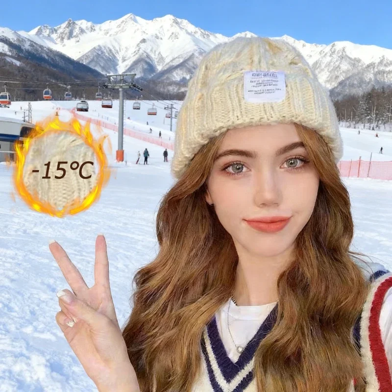1/3/5PCS Unisex Candy Color Twist Knit Beanie Korean Style Solid Winter Hat Warm Outdoor Sports Cap for Women Fall Gift