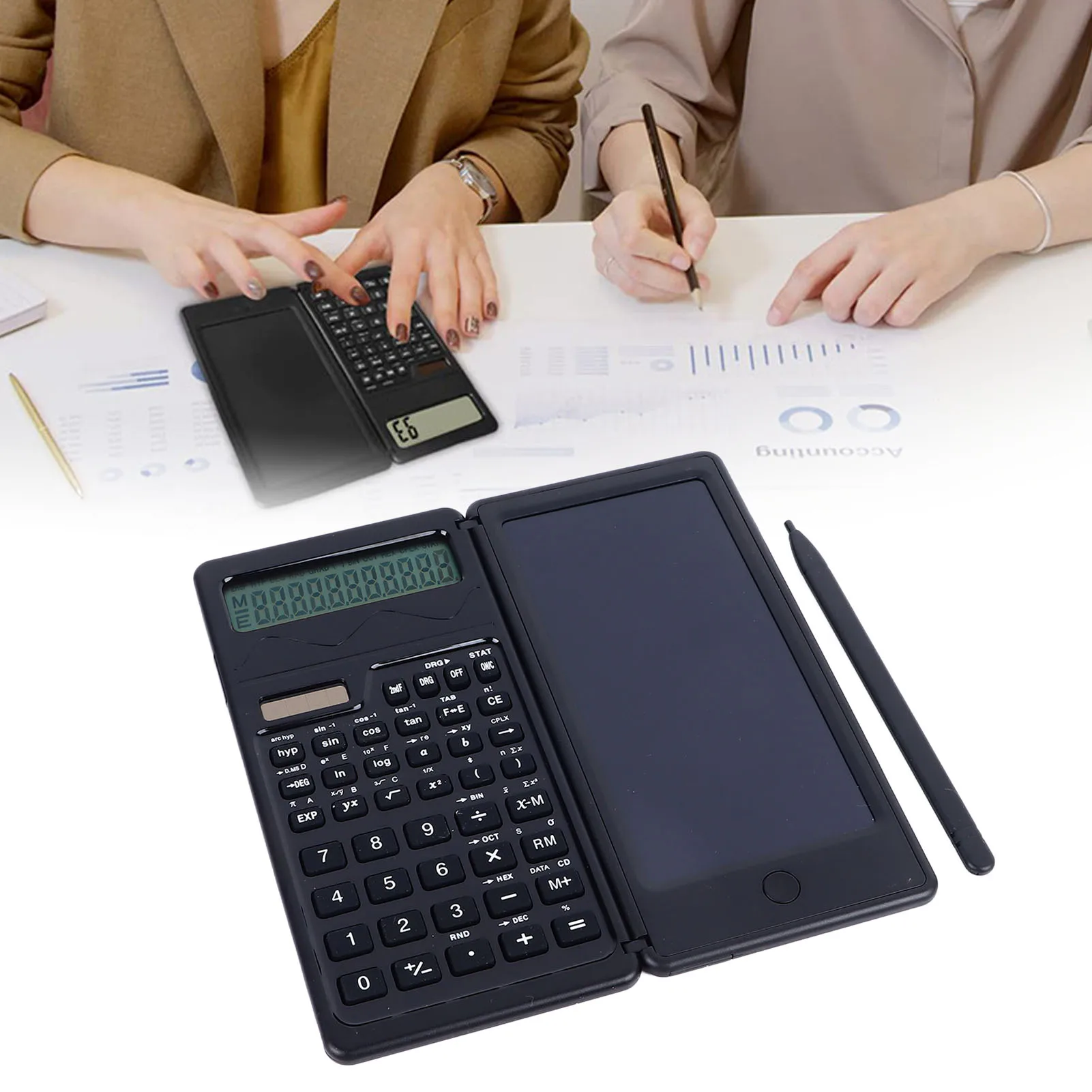 

Калькулятор-планшет для письма с удобным ЖК-дисплеем, многофункциональный, на солнечной энергии, для студенческих экзаменов