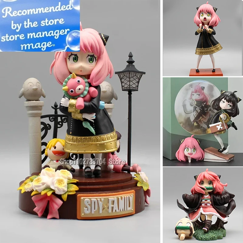 

Anime Kawaii Anya Forger Action Figures Spy×Family Figurine Series Anya Cos Nezuko Figure Q Version PVC Collect Decoration Toys