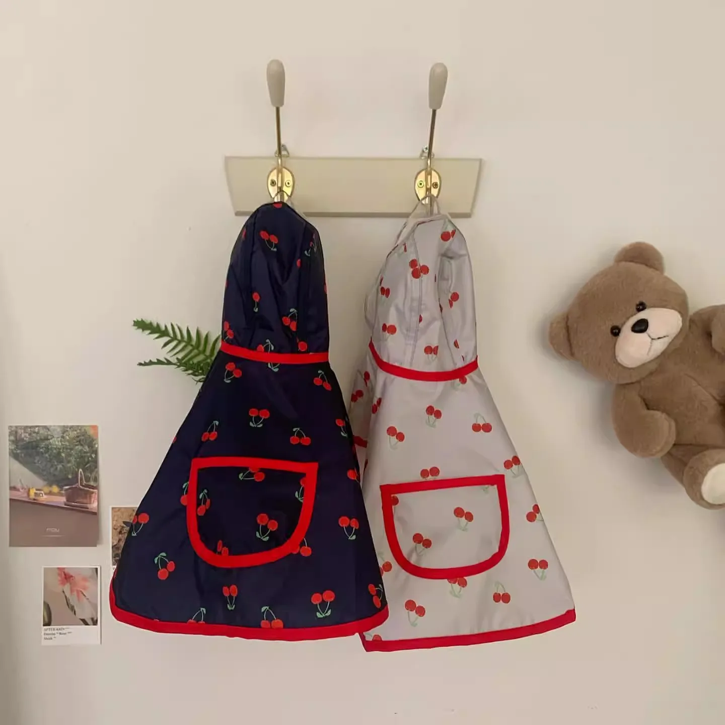 Teddy Cherry Blossom Raincoat Dog Outing Splashproof Clothes Bichon Cute Hoodie Pomeranian Rainproof Pocket Clothes