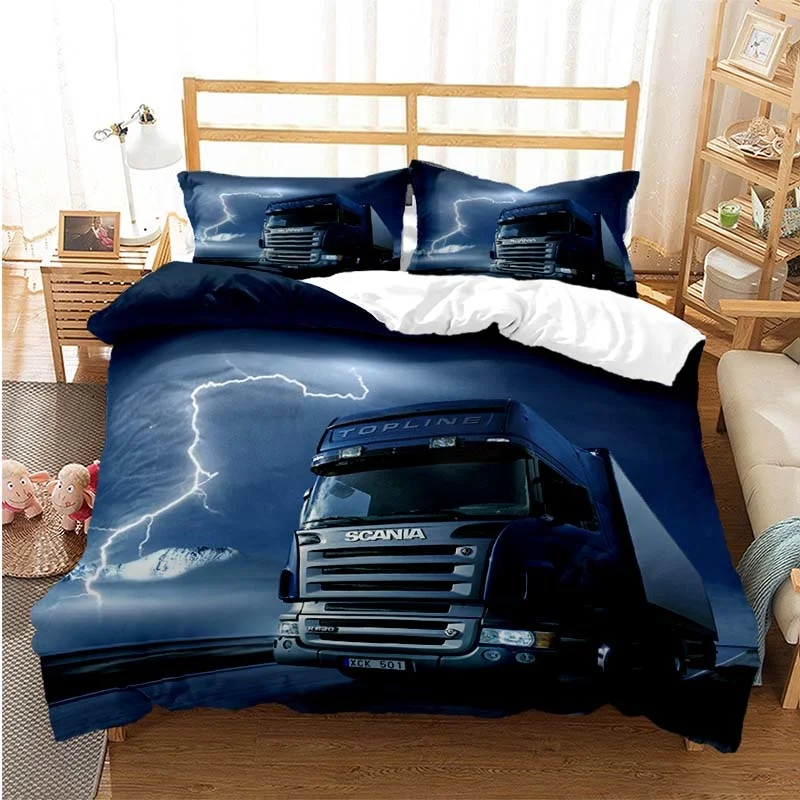 Heavy Truck Duvet Cover Soft Comforter Cover Microfiber Car Bedding Set For Kids Quilt Cover Room Decor 2/3Pcs