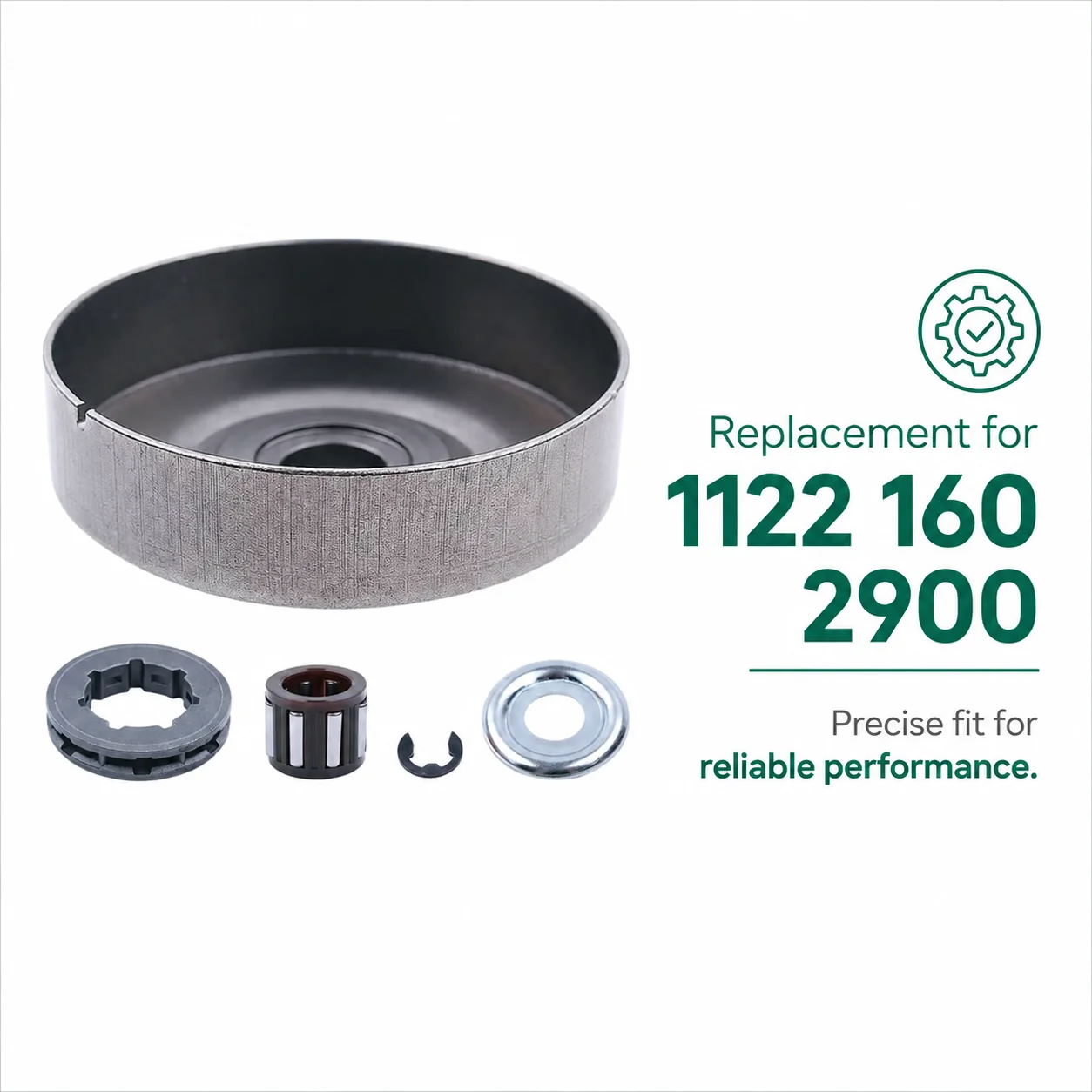 Clutch Drum Rim Sprocket Kit with Needle Bearing Washer E-Clip For Stihl 064 066 MS640 MS660 MS661 Chainsaw 1122 160 2900 .404