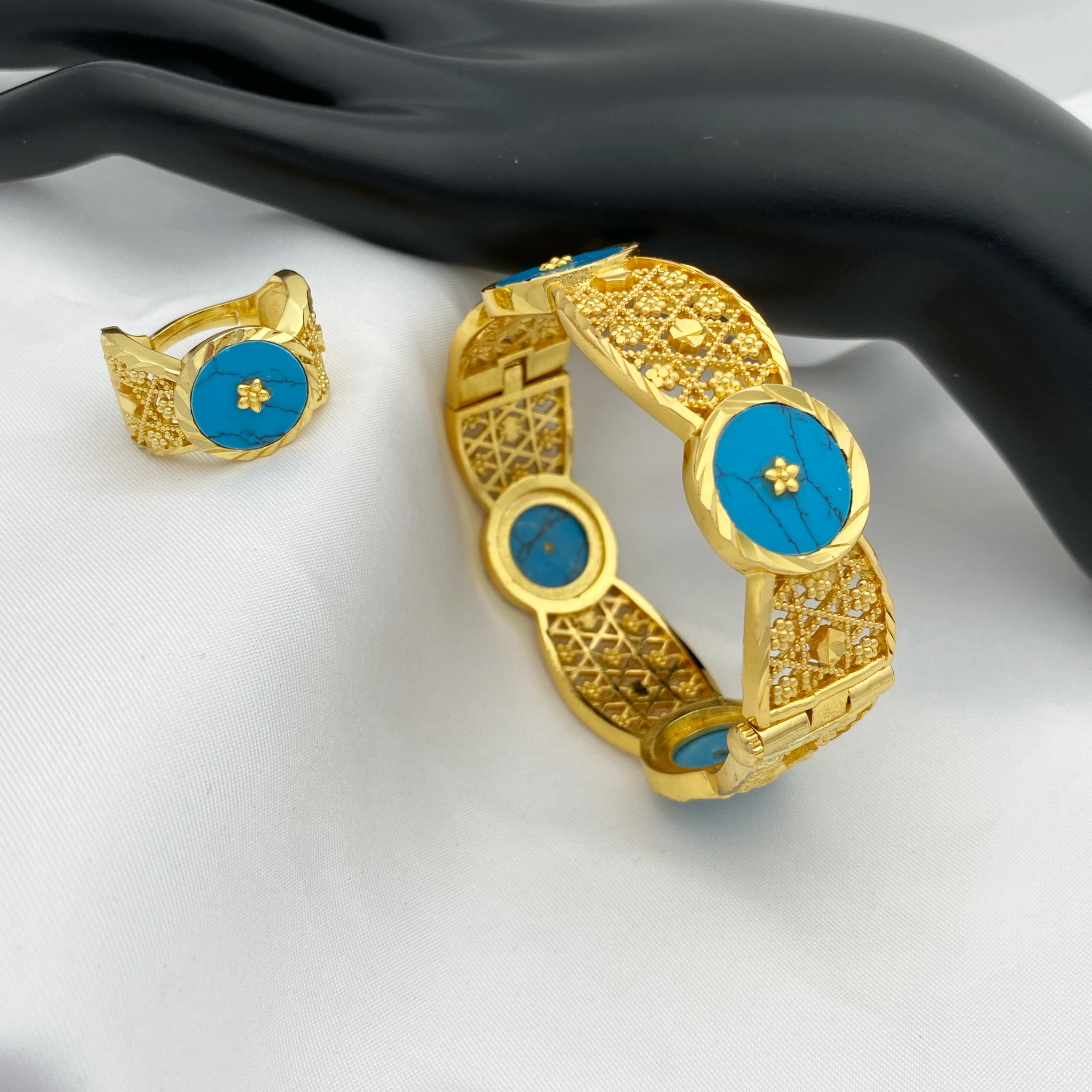 HY Drop Oil New Classic 3 Color Women's Bracelet Ring Wedding Party Engagement Dubai Bridal Jewellery Gift Wedding Anniversary