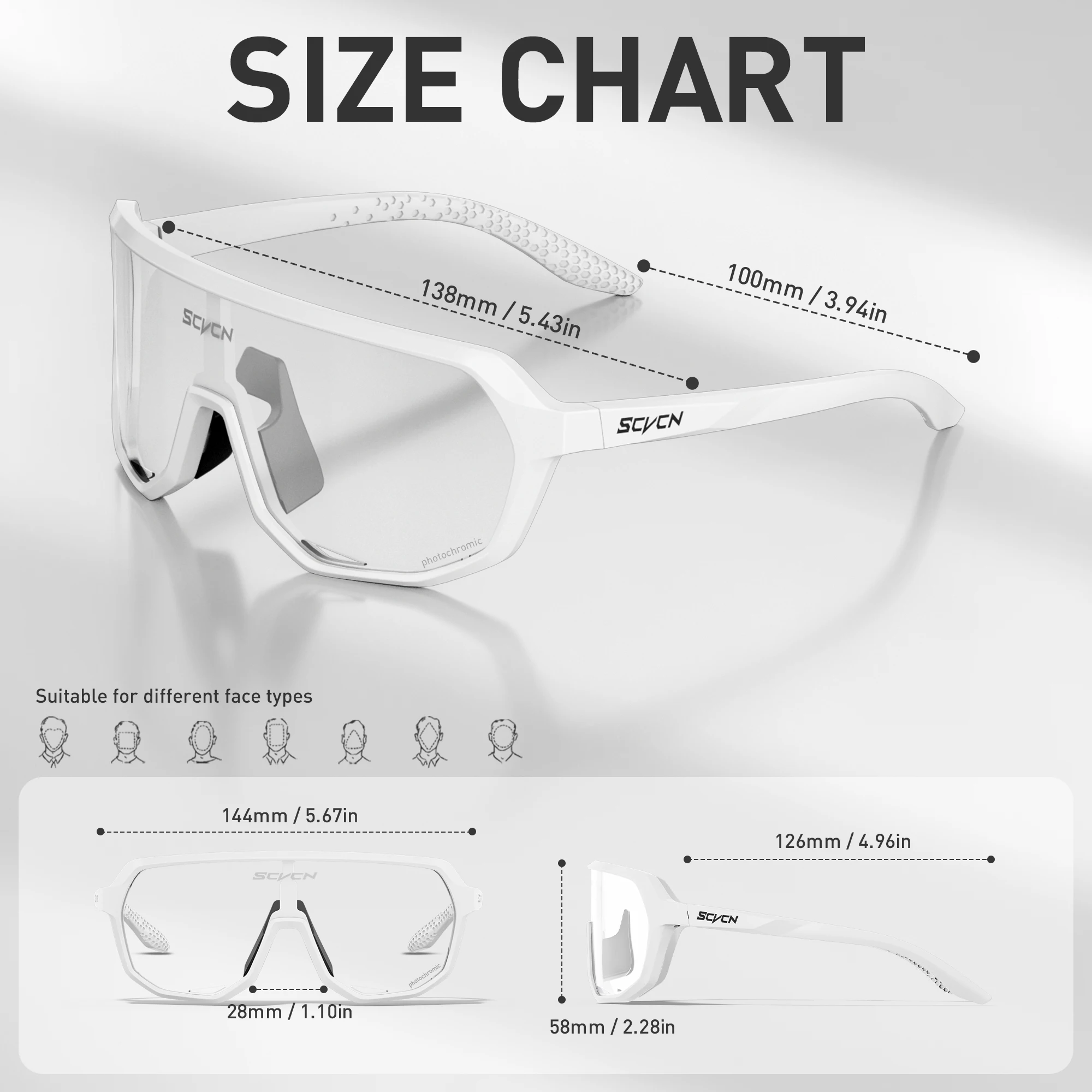 نظارات SCVCN للمشي لمسافات طويلة نظارات رياضية للرجال MTB دراجة دراجة رياضية UV400 للصيد والقيادة وركوب الدراجات نظارات شمسية عصرية
