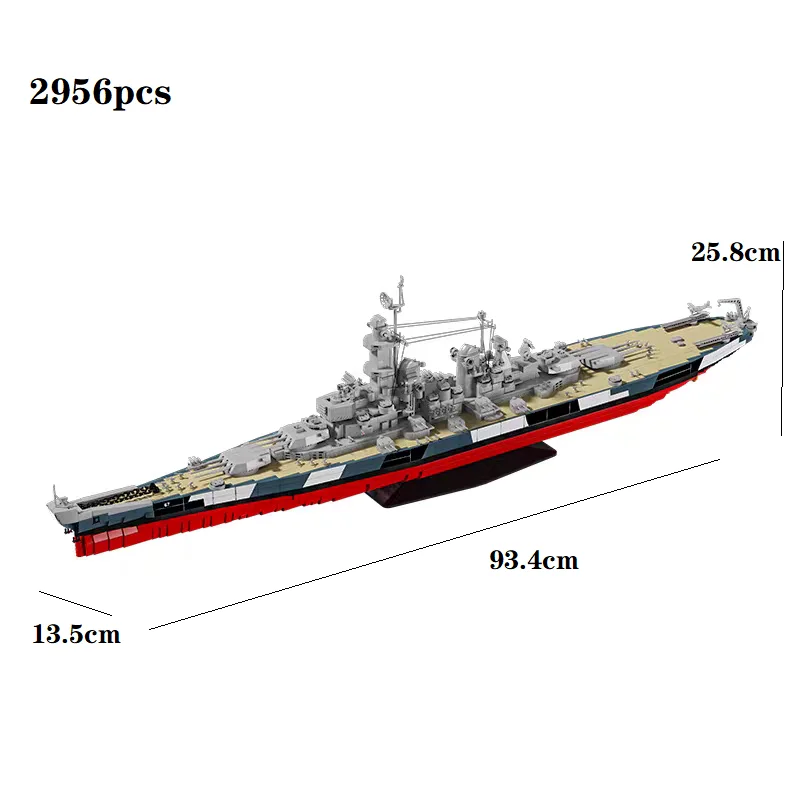 

Children's Toys Birthday Gift USS Montana-class Battleship Military WW2 Army Main Soldier Building Blocks Bricks Set