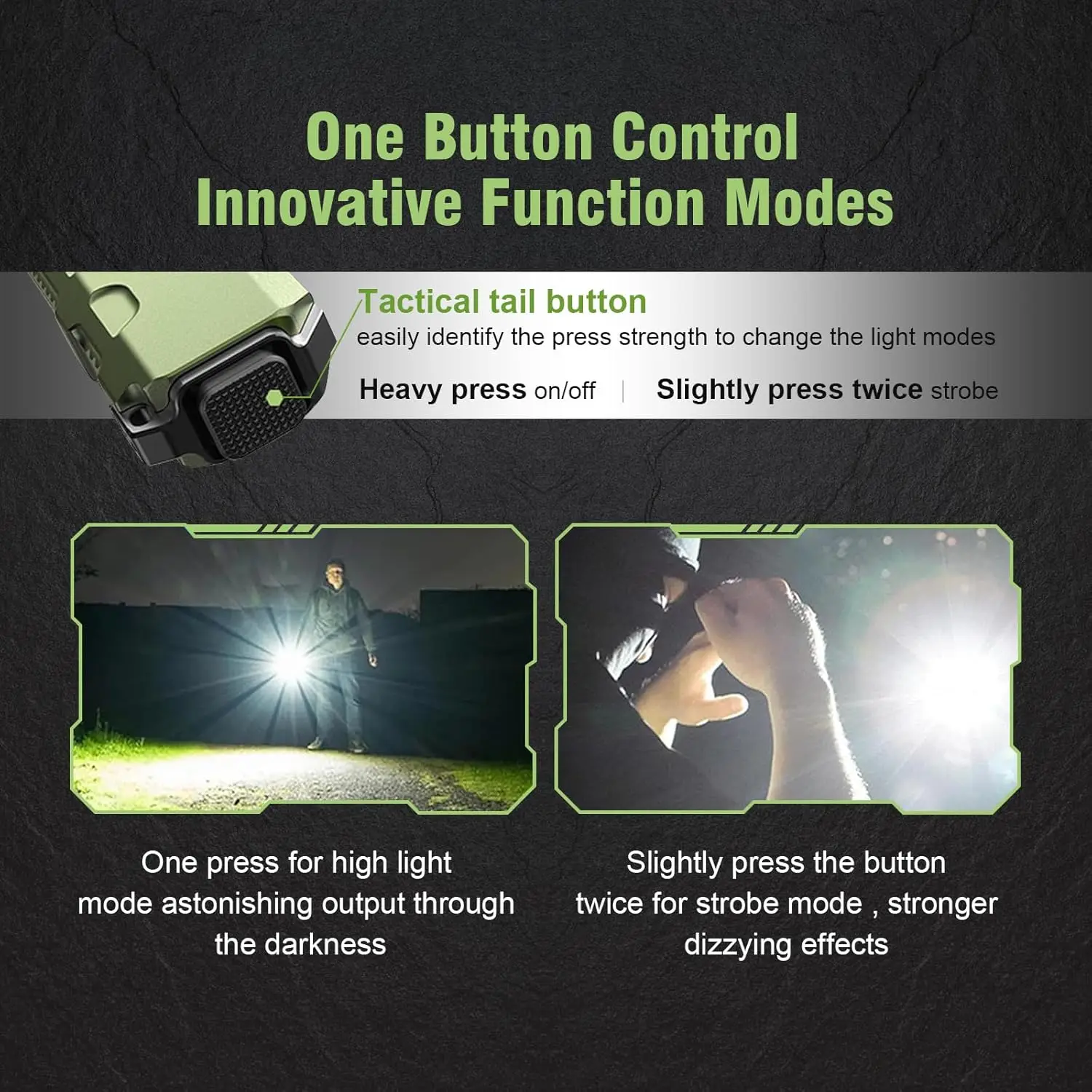 JETBeam E26 UV Kunai SST40 Rechargeable ED Flashlight 4 Constant Brightness Mode Strobe+1300mW UV+Green Beam Combo 2000 Lumens view 6