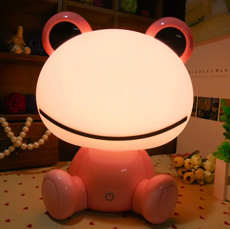 Cute Frog LED Table Lamp Children Boy Girl Gift Bedroom Bedside Table Light Eye Protection Three-speed Touch USB Night Lamp