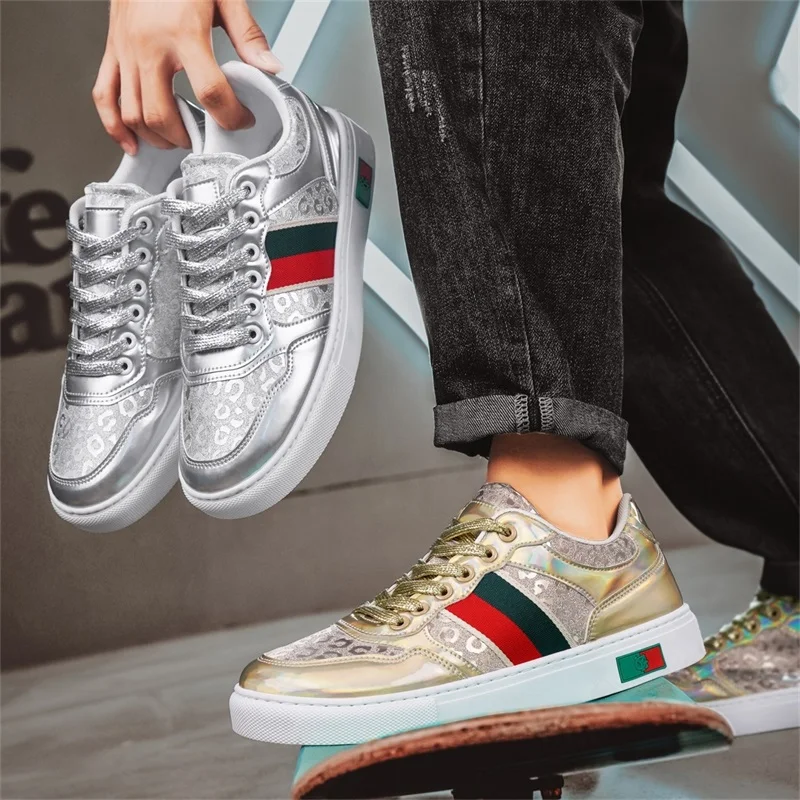 

Туфли с кожаными панелями 2025 года, белые туфли, повседневная обувь в корейском стиле, универсальная спортивная обувь для мужчин