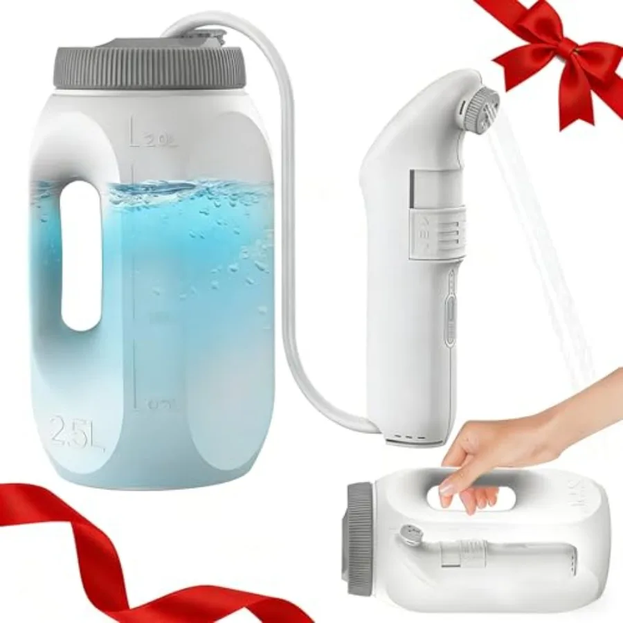 

Portable High Pressure Electric Bidet with 2.5L Water Bottle, USB-C Rechargeable Travel Bidet, Waterproof Handheld Sprayer for