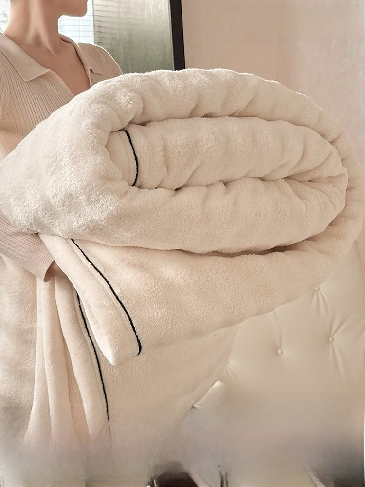 

Thiened Rabbit Fur Blanket Coral Velvet Office Sofa Cover Blanket Warm Modern Simple Sle All Season Universal Polyester F...