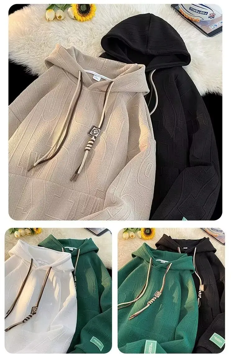 سترة بغطاء للرأس مبطنة بالصوف الأخضر سميكة كبيرة الحجم بأكمام طويلة سترة نسائية للخريف والشتاء ملابس غير رسمية على الطراز الكوري