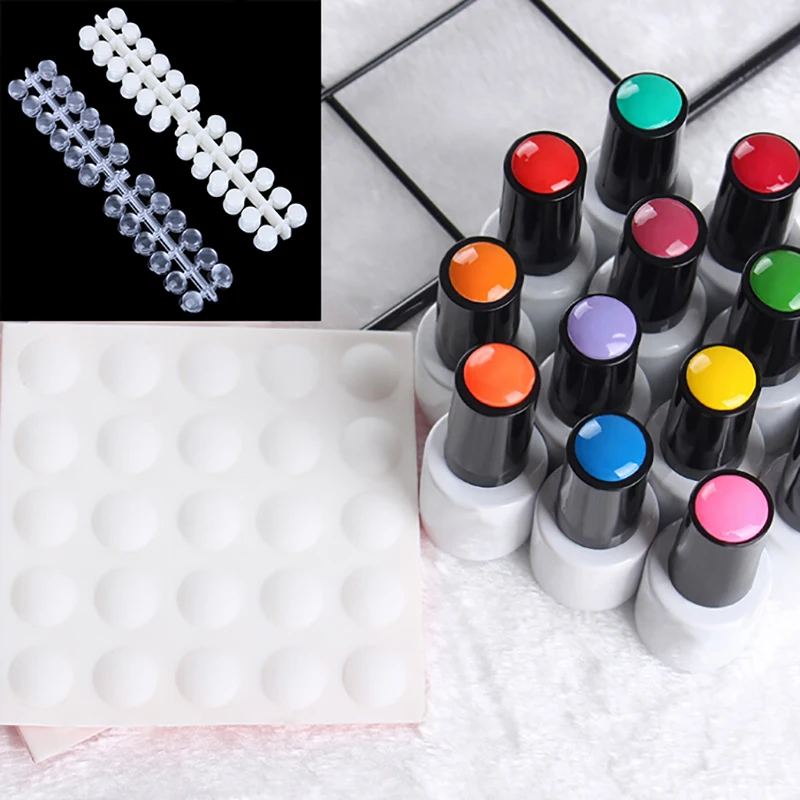 120pcs Nail Art Polish Palette Dot Flat Manicure Nail Color Card Gel Color Tips