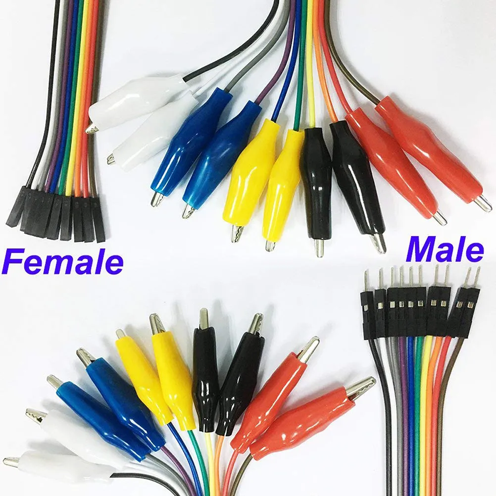 

Test Lead 10Pin Clip to Wire 24Mm Alligator Clip 20Cm Cable Jumper Wires Breadboard for 3D
