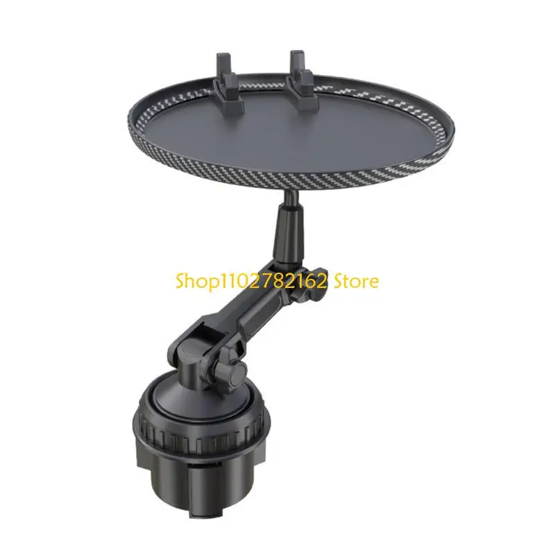 

547B Vehicle Cup Holders Tray for Food & Drink, Easy Install with Phone Slot Convenient Car Dining Tray with Cup Holders ABS