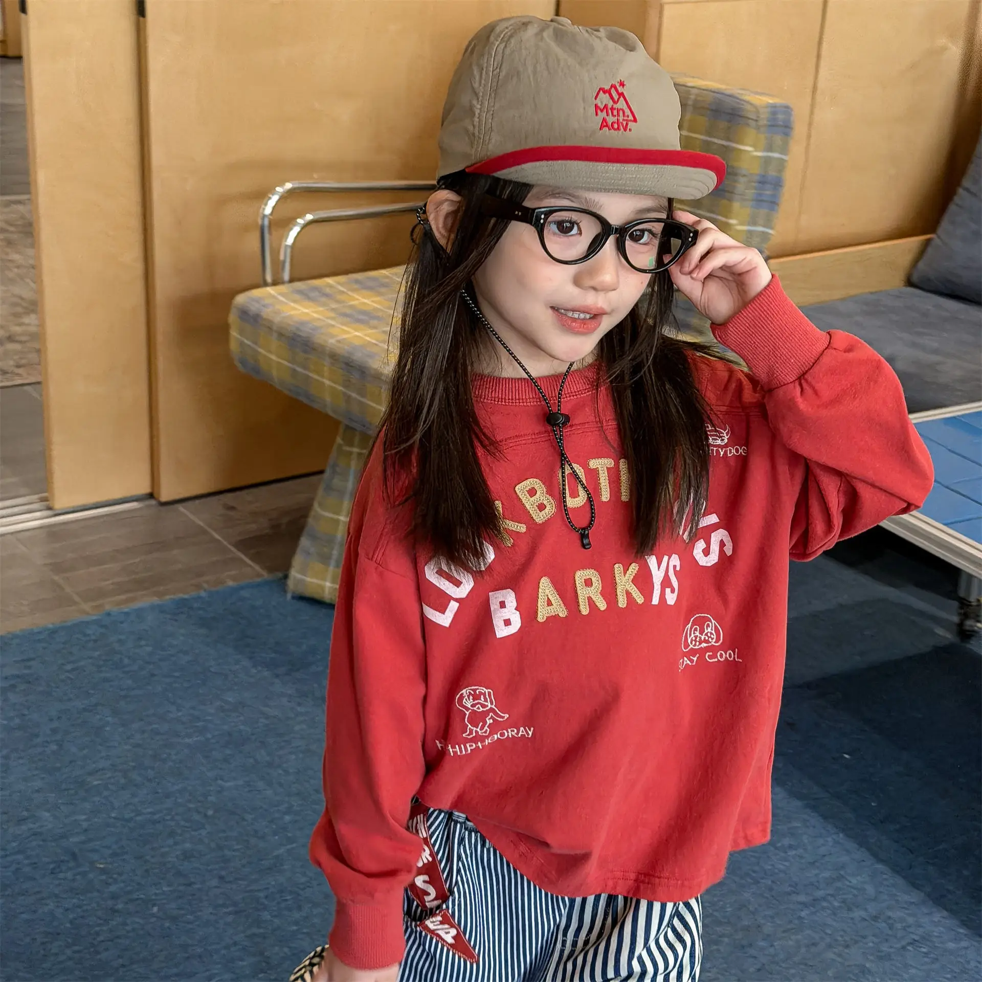 

2026 Spring New Children Long Sleeve T Shirts Cotton Boys Fashion Letter Print Tops Toddler Girls Casual Sweatshirt Kids Clothes