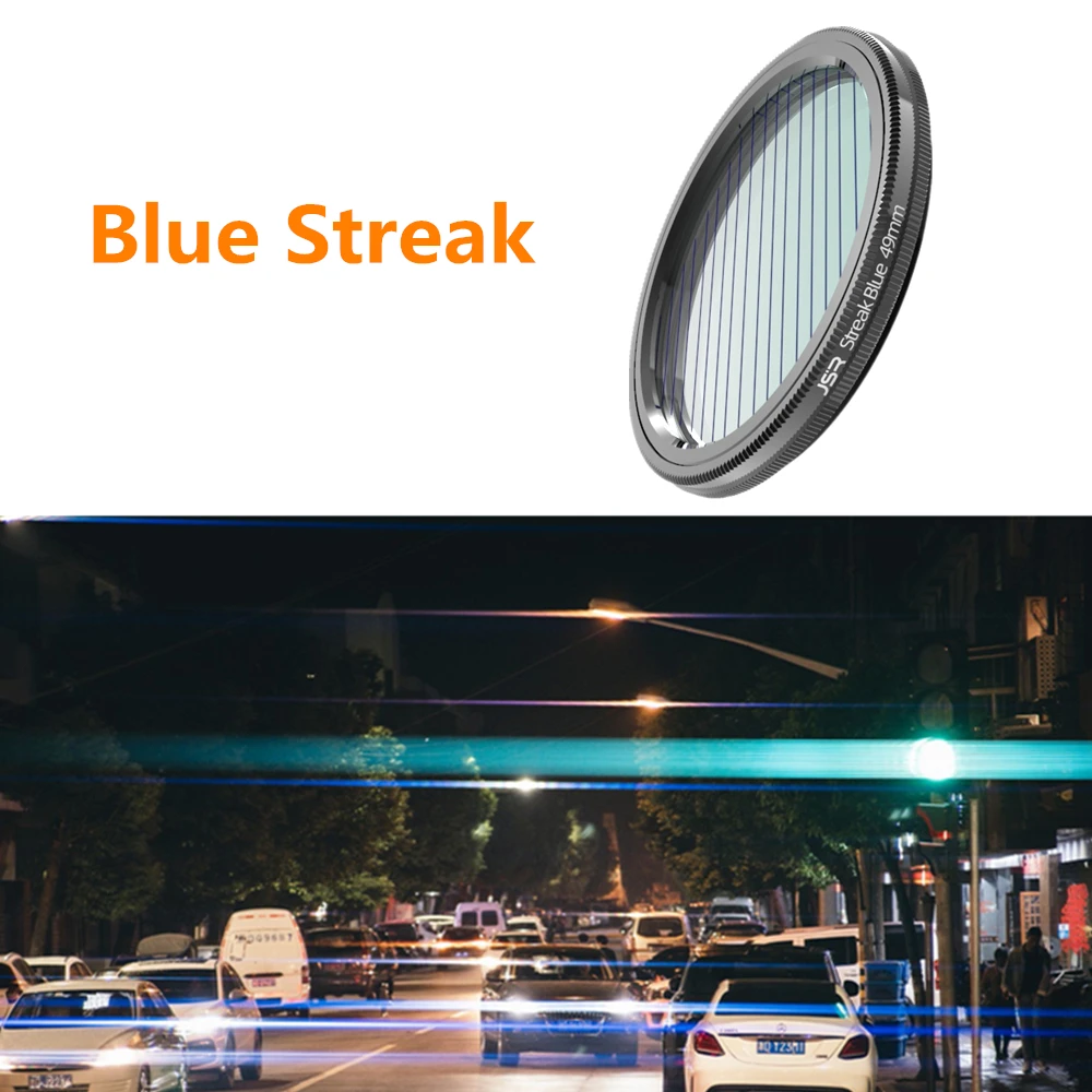 Blue Streak Filter Glass Lens Filter Protector Cinematic for Camera lens 37 40.5 49 55 58 62 67 72 77mm 82 95 mm