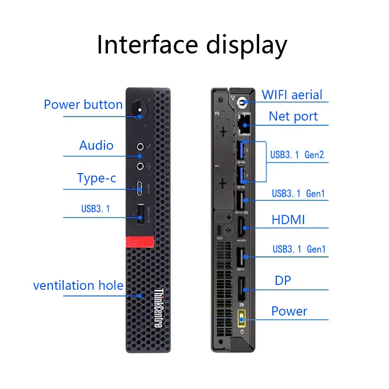 Lenovo-ThinkCentre كمبيوتر صغير M720q ، كمبيوتر مكتبي صغير الحالة ، مستخدم ، كمبيوتر صغير 8 ، 9Gen ، I5 ، I7 محمول مدمج مثالي للمنزل والعمل