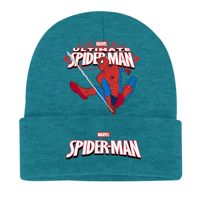 Disney Marvel Spiderman Spider หมวกถักคอสเพลย์ผู้ชายและผู้หญิงหมวกถักอบอุ่นหมวกนักเรียนเยาวชนฤดูหนาว