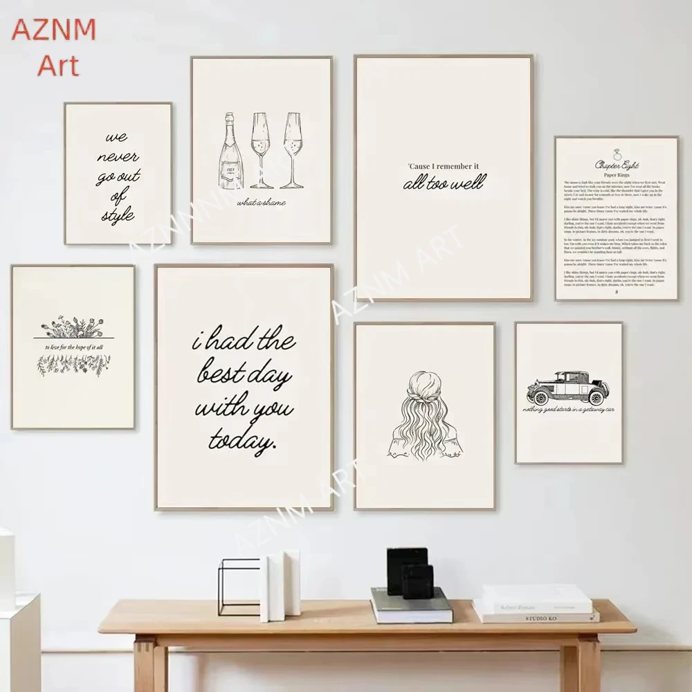 1 Pieza de Arte Mural Moderno y Minimalista, Impresiones en Lienzo de Taylor Swift para Decoración de Dormitorio o Sala de Estar, Regalos