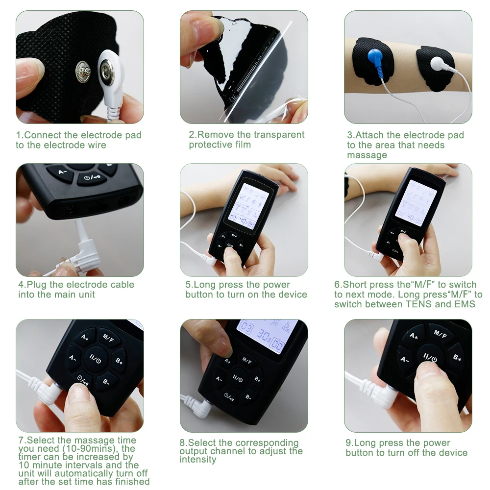 New 28 Modes Tens EMS Electric Muscle Stimulator Full Body Massager Digital Machine Meridian Pulse Portable Slimming Machine