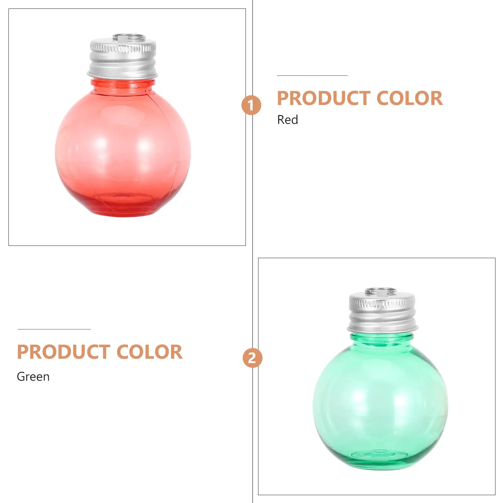 12Pcs Clear Plastic Wishing Bottle Round Fillable Balls 50ml Screw Cap Hanging Christmas Tree DIY Decoration Wishing Bottle