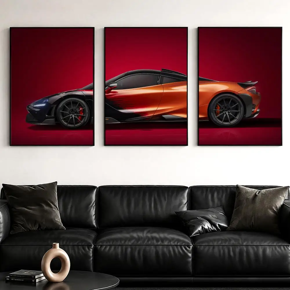 7-765LT Track Focused Supercar Painting Calligraphy Canvas Wall Art Poster Set for Bedroom Living Room Home Decor Prints Gift