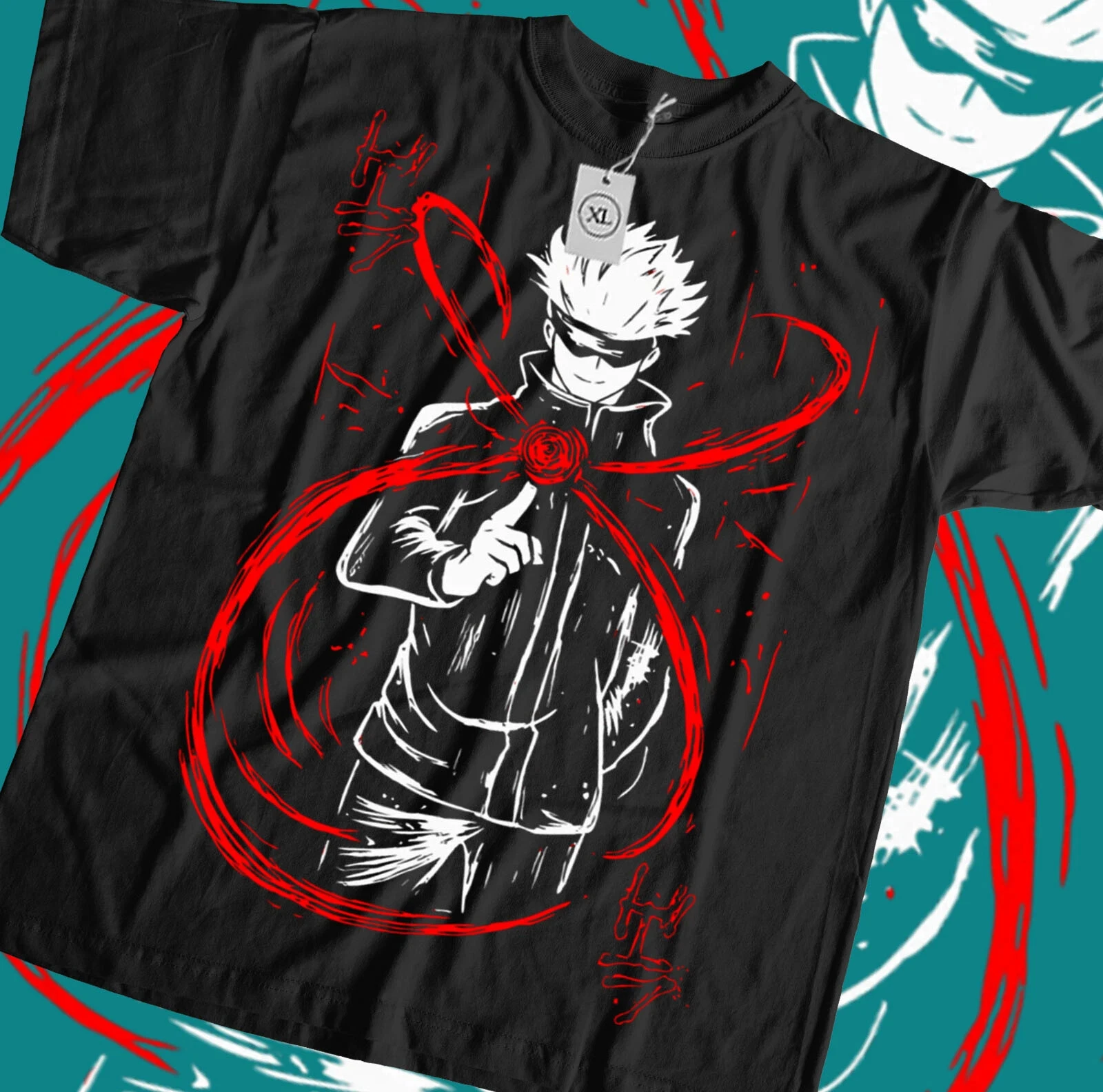 2026 Sommer Jujutsu Kaisen Anime Satoru Gojo Bedrucktes lockeres Kurzarm-T-Shirt aus reiner Baumwolle für Kinder – Unisex, lässig, locker geschnitten