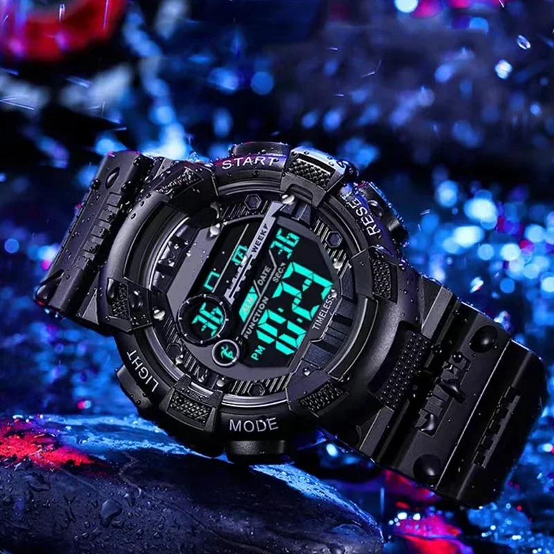 Luminous Watches for Kids LED Colorful Flash Digital Waterproof Alarm for Boys Girls Date Week Creative Children's Fashion Clock