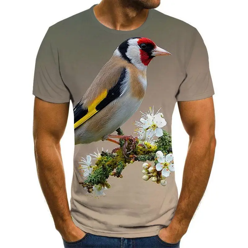 

New Style 3D Printing Birds Men's And Women's Casual T-Shirt Fashion Trend Young Handsome T-Shirt Top Breathable New Clothing