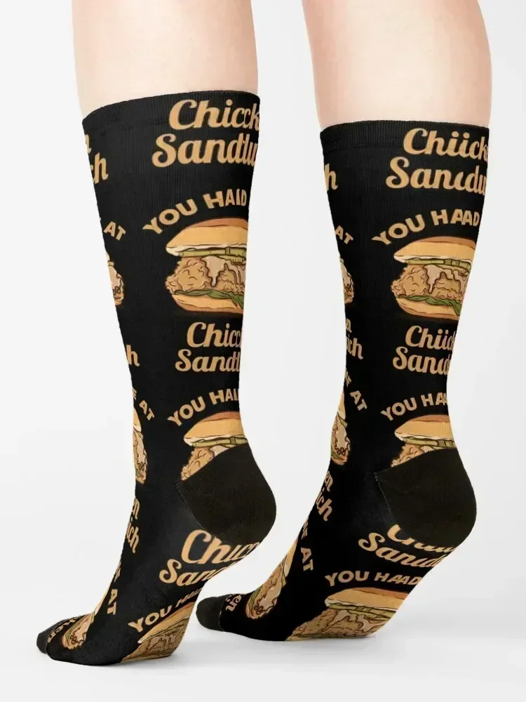 You Had Me At Chicken Sandwich For Chicken Lover Socks men cotton high quality Lots Socks Men Women's