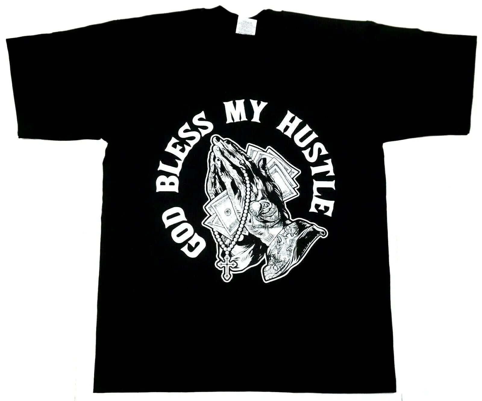 God Bless My Hustle T-shirt Money Cash Dollars $ Urban Streetwear Men's Tee New