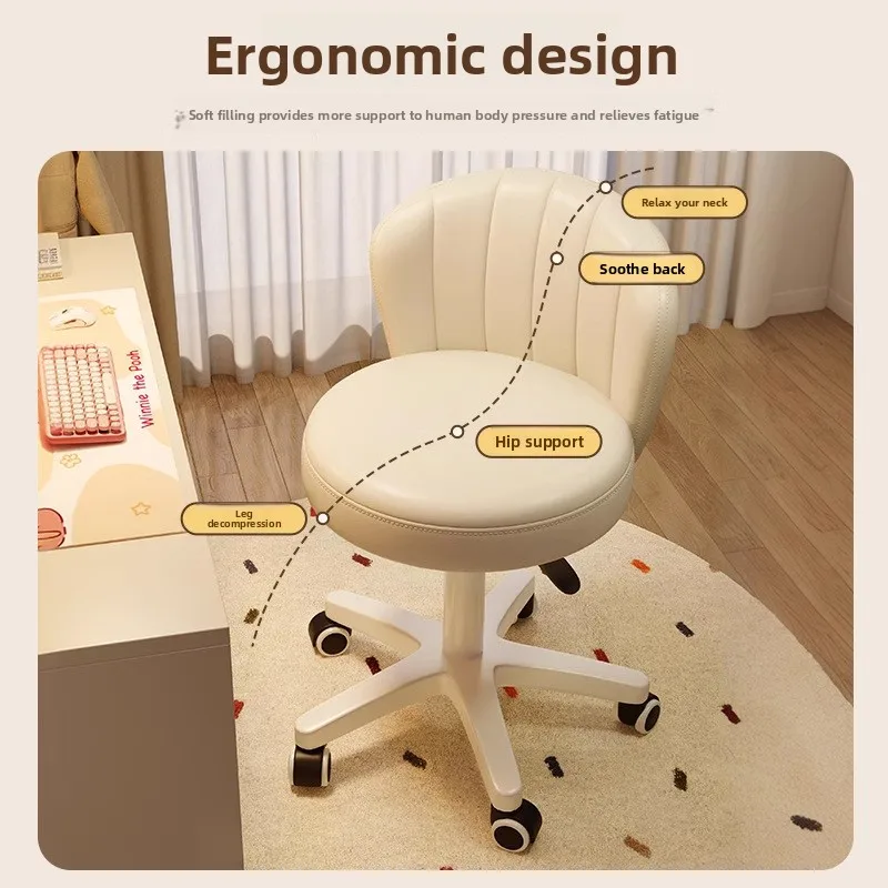 

Universal wheel makeup chair dresser stool pulley back chair lift swivel chair manicure stool