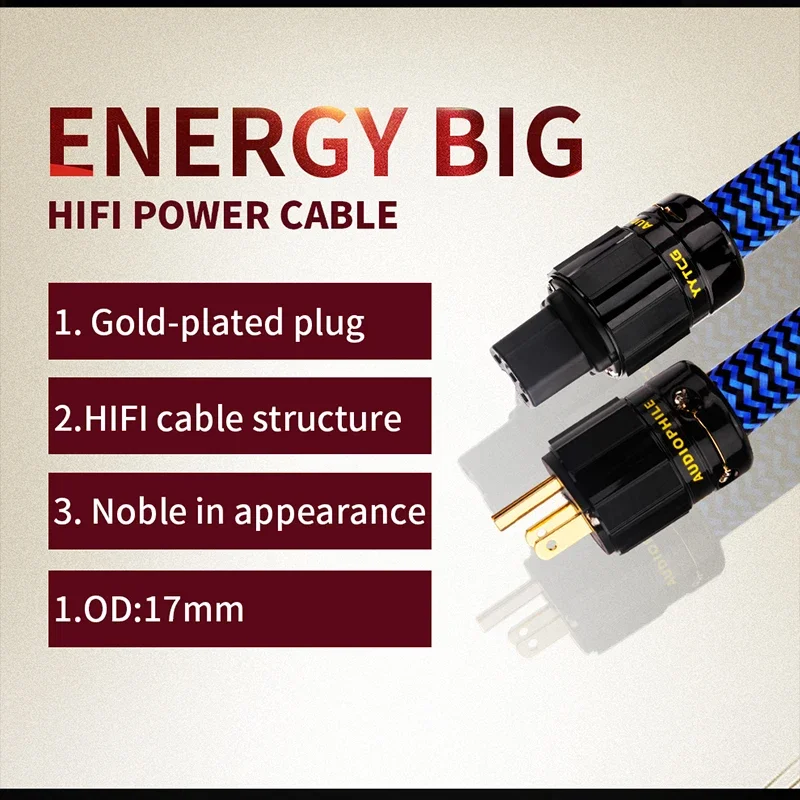 Imagem -02 - Yytcg-hifi Occ Cabo de Alimentação Plugue Padrão da ue para Tomada Filtrada Amplificador de Áudio para cd Player Nível Hifi