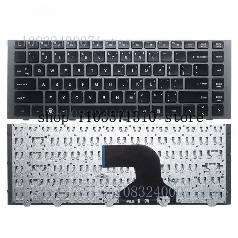 Novo teclado para laptops HP ProBook 4440s 4441s 4445s 4446s substitui 702238 -001 com moldura prateada us