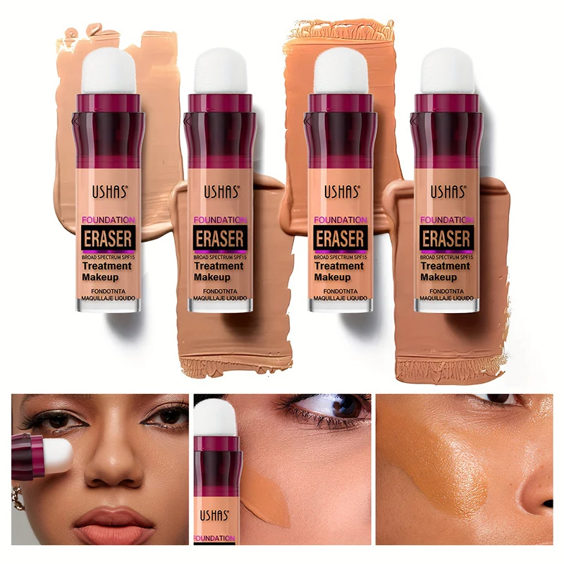 New Liquid Concealer With Sponge Head Waterproof Oil Control Matte Cover Black Eyes Moisturizing Natural And Lasting Makeup