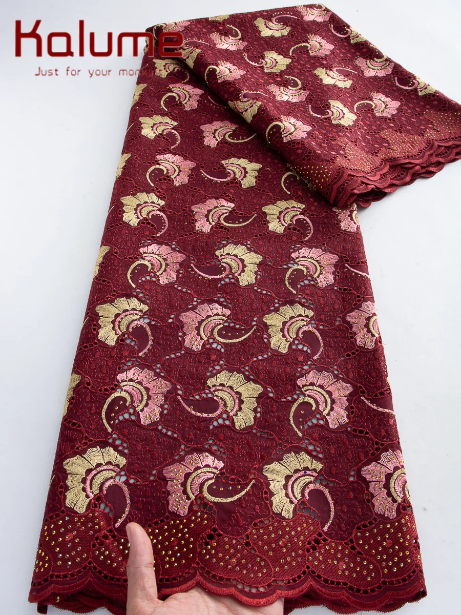 

Высококачественное африканское нигерийское хлопковое кружево Kalume 5Y Swiss Voile Lace In Switzerland 2026 для свадебных платьев