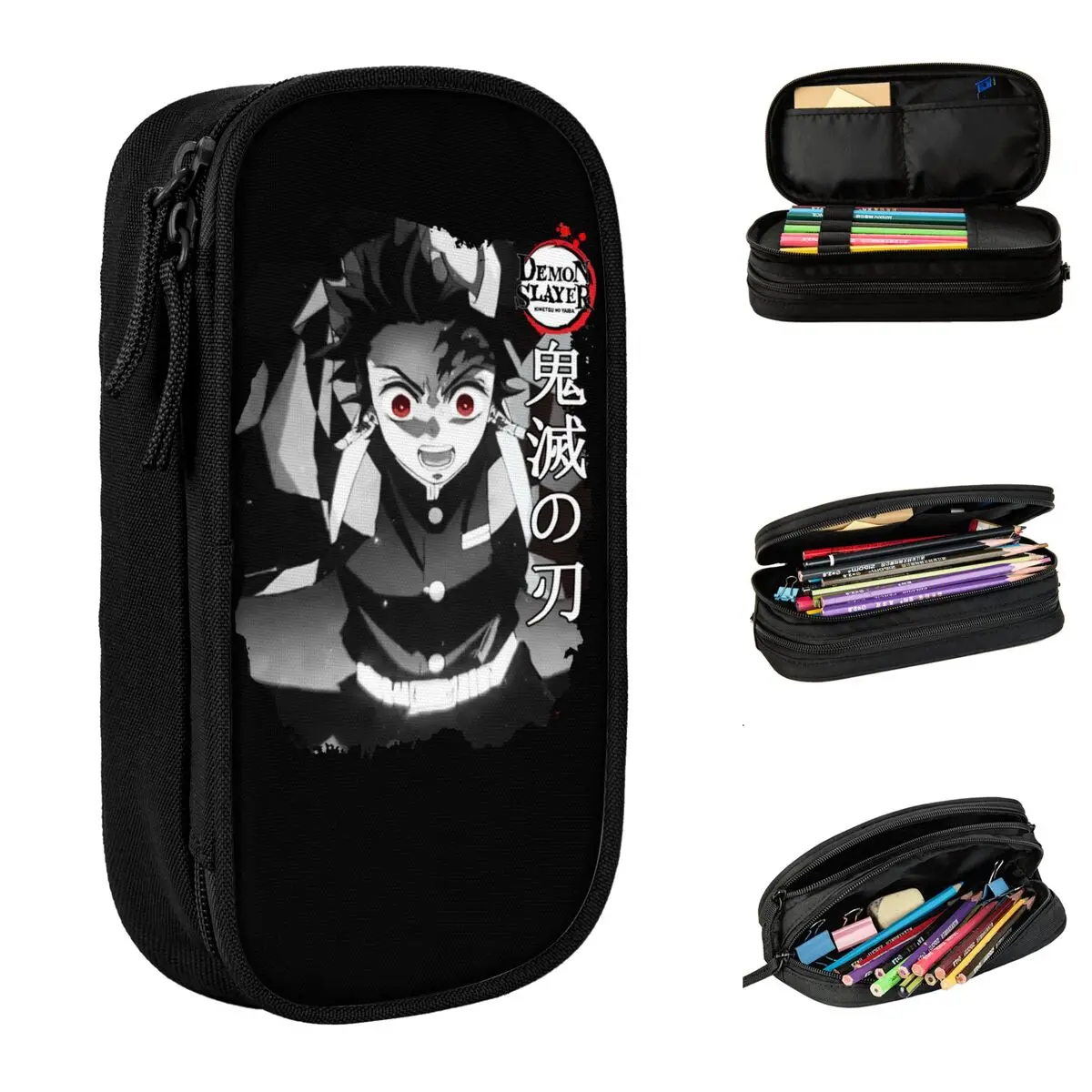 

Cute Kamado Tanjirou Pencil Case Demon Slayer Anime Pencilcases Pen Holder Large Storage Bag School Supplies Gifts Stationery