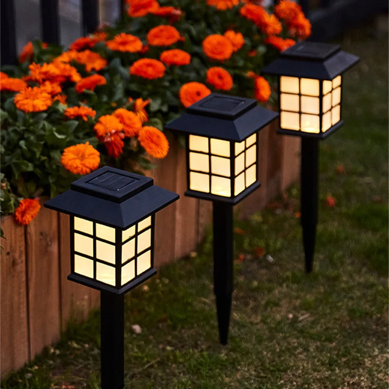 

2pcs Solar House Shape Lamp Outdoor LED Lawn Lamp for Garden Landscape Street Parterre Yard Driveway Walkway Easter Lighting