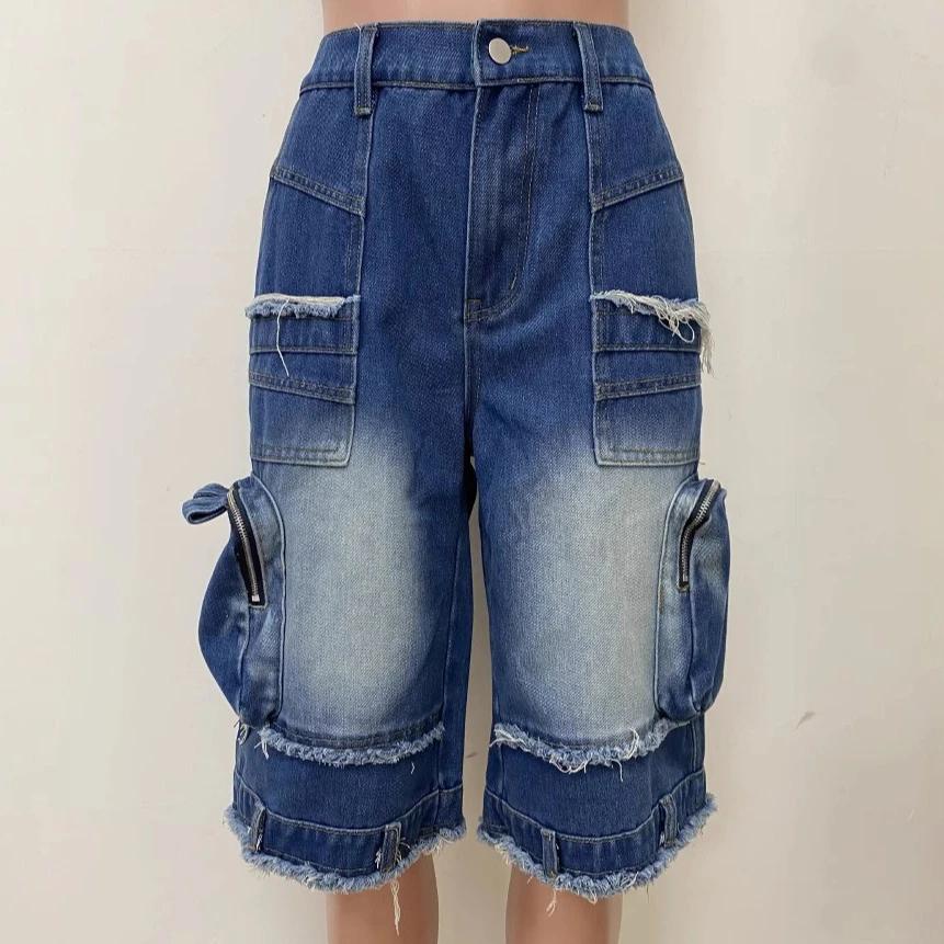 

Denim Pant Women Shorts Jeans Wide Leg Short Pants High Waist Straight Trousers Y2k Streetwear Mom Jeans Casual Loose Summer
