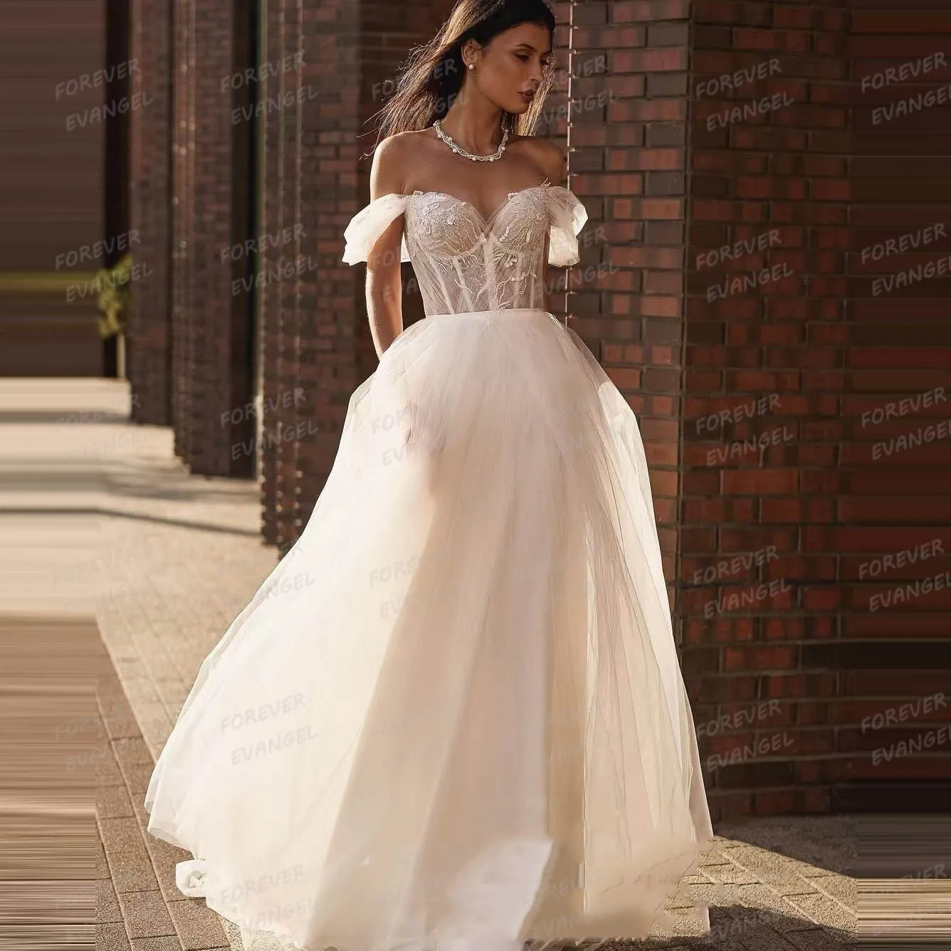 

Simple Wedding Dresses Woman's A Line Sexy Hollow Sleeveless Sweetheart Off Shoulder Bride Gowns Vestidos De Noche Customized