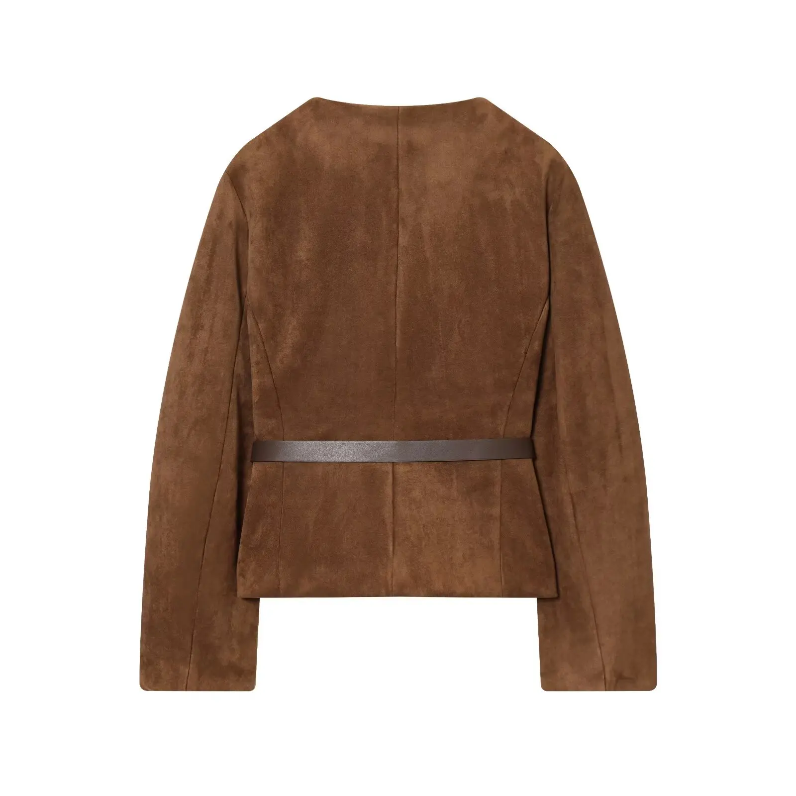 Faionable traje con textura de terciopelo Jaet con cinturón diseño mujer otoño nueva llegada JNLEAOG largo Sve Busin Wear