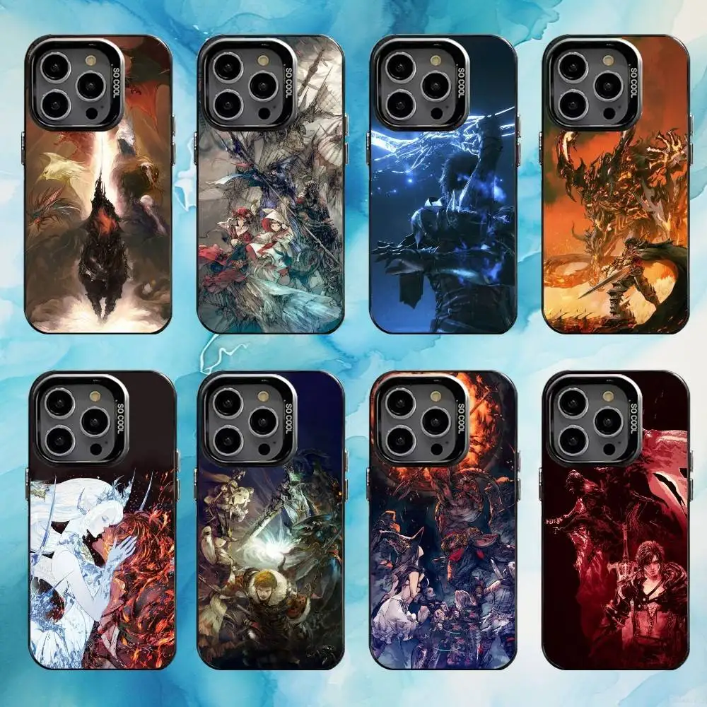 

Online Game F-Final F-Fantasy Phone Case For iPhone17,16,15,14,13,12,11 Plus,Pro Max Black Candy silver phone case