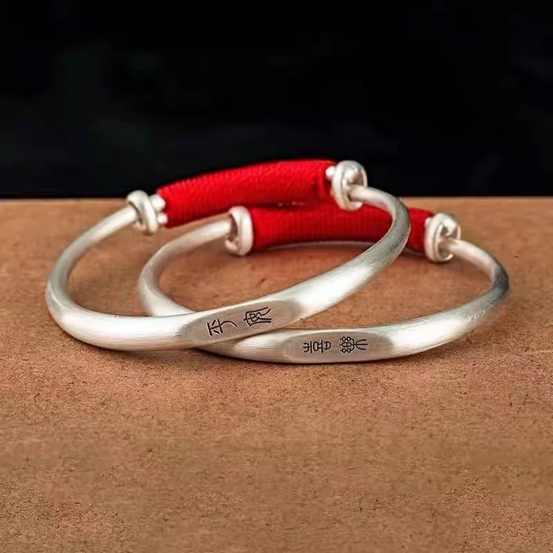 Peace and Joy Bracelet Pair S999 Silver Bracelets Style Fashion Versatile