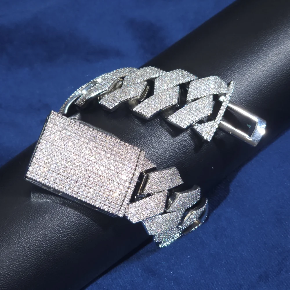 

ICECHARMI 24mm Full Iced Out Cuban Bracelet Bling CZ Link Trendy Cubic Zirconia Men Rapper Hiphop Jewelry