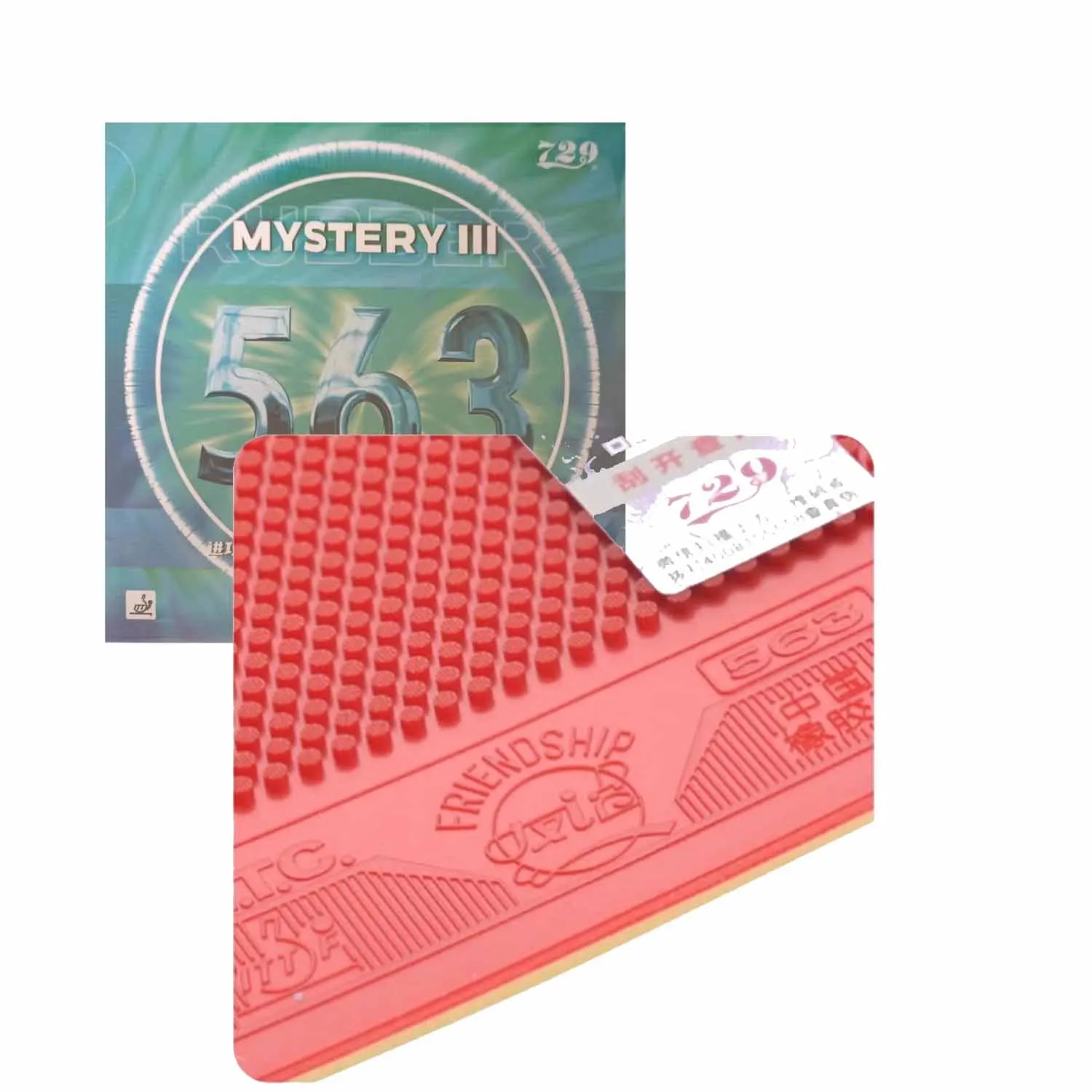 Original RITC Friendship 729 563 MYSTERY III Medium Pips-Out Table Tennis Raw Rubber with Sponge